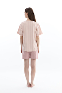 Shefame Kadın Likralı Kompakt Penye Şort Takım 261K7098PI