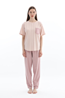 Shefame Kadın Kısa Kollu Uzun Alt Pijama Takımı 261K7099PI