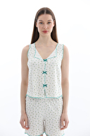 Shefame Kadın Transferli Ribana Sıfır Kol Şort Takım 261K7107PI