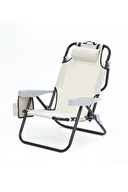 Aventurar Kademeli Katlanır Kamp Sandalyesi Krem