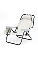 Aventurar Kademeli Katlanır Kamp Sandalyesi Krem