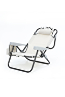 Aventurar Kademeli Katlanır Kamp Sandalyesi Krem