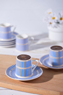 Hometime Porselen Fincan Seti 6 Kişilik Glede Mavi