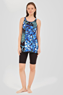 Alfasa Desenli Askılı Yarı Kapalı Mayo ALF24902-MVI