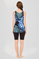 Alfasa Desenli Askılı Yarı Kapalı Mayo ALF24902-MVI