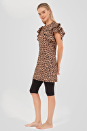 Alfasa Hera Desenli Yarım Kol Yarı Kapalı Mayo ALF24705-SYH