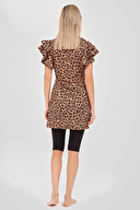 Alfasa Hera Desenli Yarım Kol Yarı Kapalı Mayo ALF24705-SYH