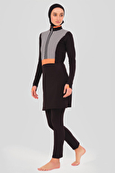 Alfasa Su Geçirmez Fermuar Süslemeli Tesettür Mayo ALF24619-SYH