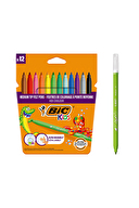 BIC Kids Couleur (Ultra Yıkanabilir) Keçeli Boya Kalemi 12'li Kutu