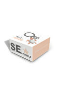 Metalmorphose Kaplumbağa Ailesi Anahtarlık Beyaz- Rose Gold - Gümüş MTM195-01