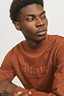Jack&Jones Erkek Sweatshirt 12265756 BRANDY BROWN