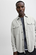 Jack&Jones Erkek Gömlek 12278822 LIGHT GREY MELANGE