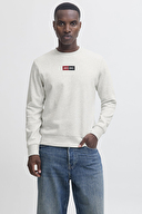Jack&Jones Erkek Sweatshirt 12278617 WHITE MELANGE