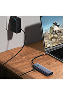 Baseus Ultra Joy 6 in 1 Multifonksiyonal Type-C Hub Dock Station - Uzay Gri