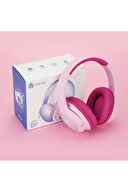 iClever BTH18 BPA Free LED Işıklı Çocuk Bluetooth Kulaklık - Pembe