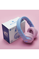 iClever BTH12 BPA Free LED Işıklı Çocuk Bluetooth Kulaklık - Pembe