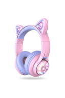 iClever BTH13 BPA Free LED Işıklı Çocuk Bluetooth Kulaklık - Mor