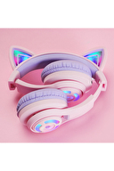 iClever BTH13 BPA Free LED Işıklı Çocuk Bluetooth Kulaklık - Mor