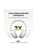 UGREEN HiTune Max2 Yapay Zeka Destekli Gürültü Engelleyici Kablosuz Kulak Üstü Kulaklık 80 Saat Çalma Süresi Beyaz 45017