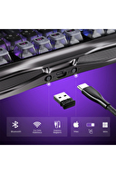 GravaStar Mercury K1 Pro RGB Kablosuz Mekanik Gaming Klavye, Alüminyum Çerçeveli, İngilizce Q, Cyberpunk