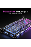 GravaStar Mercury K1 Pro RGB Kablosuz Mekanik Gaming Klavye, Alüminyum Çerçeveli, İngilizce Q, Cyberpunk