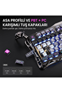 GravaStar Mercury K1 Pro RGB Kablosuz Mekanik Gaming Klavye, Alüminyum Çerçeveli, İngilizce Q, Cyberpunk