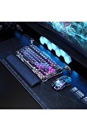 GravaStar Mercury K1 Pro RGB Kablosuz Mekanik Gaming Klavye, Alüminyum Çerçeveli, İngilizce Q, Cyberpunk