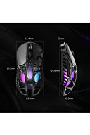 GravaStar Mercury X Pro RGB 32K DPI Magnezyum Alaşımlı Optik Gaming Mouse Gri