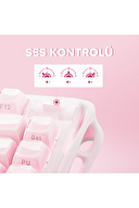 GravaStar Mercury K1 RGB Kablosuz Mekanik Alüminyum Çerçeveli, İngilizce Q Gaming Klavye Pembe