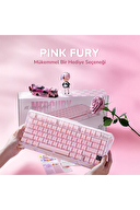GravaStar Mercury K1 RGB Kablosuz Mekanik Alüminyum Çerçeveli, İngilizce Q Gaming Klavye Pembe