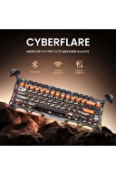 GravaStar Mercury K1 Pro RGB Kablosuz Mekanik Gaming Klavye, Alüminyum Çerçeveli, İngilizce Q, CyberFlare