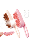 Zampa Kedi Tasarımlı Saplı Buharlı Kedi Tarağı 6,5x19 cm, Pembe, Bej