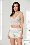 Pierre Cardin Kadın Saten 4'lü Şort Takım 7005