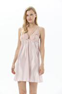 Pierre Cardin Kadın Dantel Detaylı Saten Gecelik