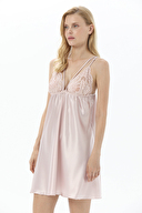 Pierre Cardin Kadın Dantel Detaylı Saten Gecelik