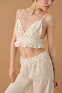 Pierre Cardin Kadın Keten Pijama Takımı LX.25233.TN