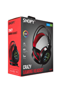 Snopy SN-GX7 CRAZY Siyah USB Ledli Mikrofonlu Oyuncu Kulaklığı