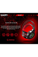 Snopy SN-GX7 CRAZY Siyah USB Ledli Mikrofonlu Oyuncu Kulaklığı