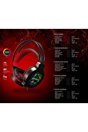 Snopy SN-GX7 CRAZY Siyah USB Ledli Mikrofonlu Oyuncu Kulaklığı