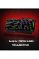 Everest KB-R800 METAFOR USB Gökkuşağı Aydınlatmalı Q Metal Yüzey Gaming Oyuncu Klavyesi