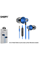Snopy SN-J19 Mobil Telefon Uyumlu Kulak içi Mavi Mikrofonlu Kulaklık