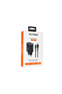 Hytech HY-XE36TB 3500mA Ev Şarj 18W + 2.4A Type-C USB Quick 3.0 Hızlı Siyah Şarj Adaptör Seti