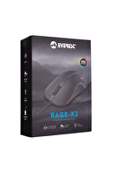 Everest RAGE-X3 Usb Siyah 7 Tuşlu Ledli 6400 dpi Gaming Oyuncu Mouse