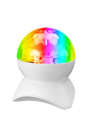 Mikado MD-X740 Beyaz Şarjlı BT-TF Cart-USB Tavan Led Işıklı Disko Topu Speaker Hoparlör