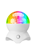 Mikado MD-X740 Beyaz Şarjlı BT-TF Cart-USB Tavan Led Işıklı Disko Topu Speaker Hoparlör