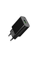 Hytech HY-XE26T Type-C Kablolu 2100MA Ev Şarj 11W + 2,4A Siyah Şarj Adaptör Seti