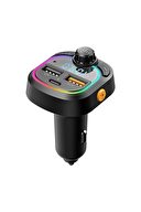 Hytech HY-XCB45 5V 3.1A / 5V 1A Rainbow Işıklı Led Ekran MP3 TF+USB+FM Bluetooth Fm Transmitter