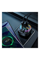 Hytech HY-XCB45 5V 3.1A / 5V 1A Rainbow Işıklı Led Ekran MP3 TF+USB+FM Bluetooth Fm Transmitter