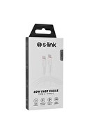 S-link SL-X280E 1m 60W 3A TypeC to TypeC Hızlı Data + Sarj Kablosu