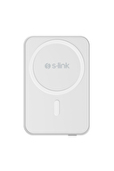 S-link M5 5000mAh PD20W Magsafe 15W Kablosuz Type-C Beyaz Taşınabilir Pil Şarj Cihazı Powerbank
